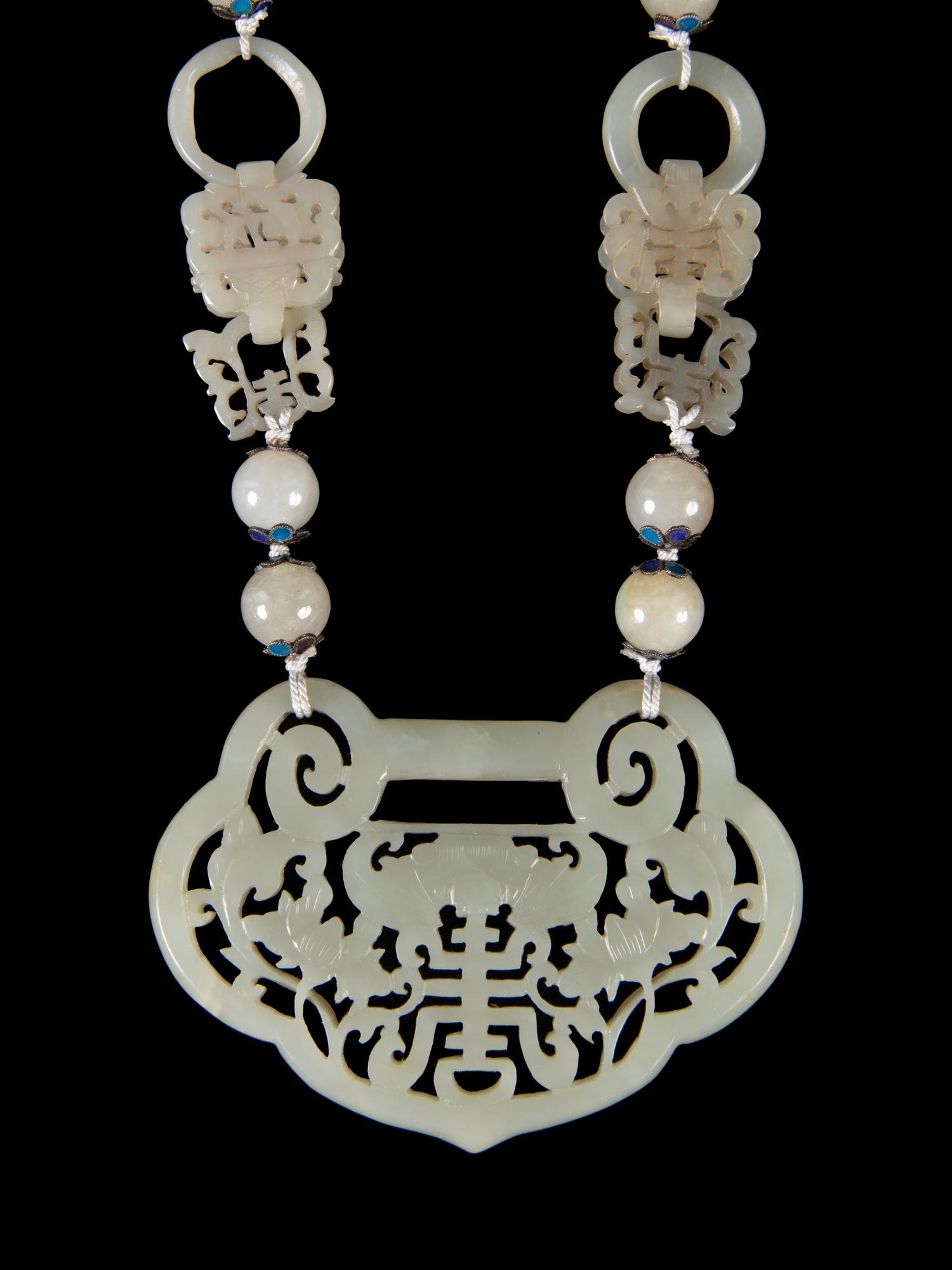 Three Chinese Hardstone Necklaces