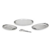 Three Mexican Silver Trays
