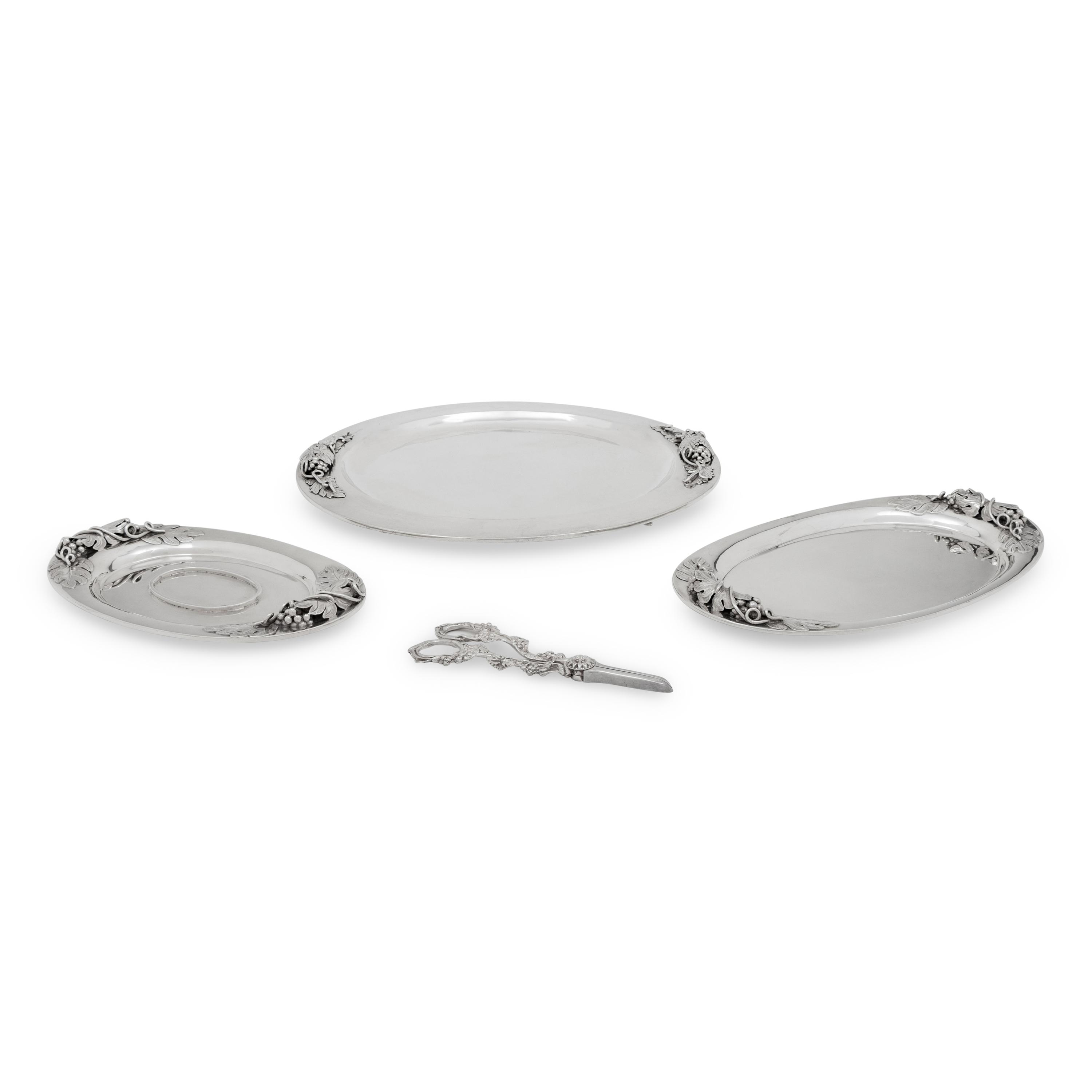 Three Mexican Silver Trays