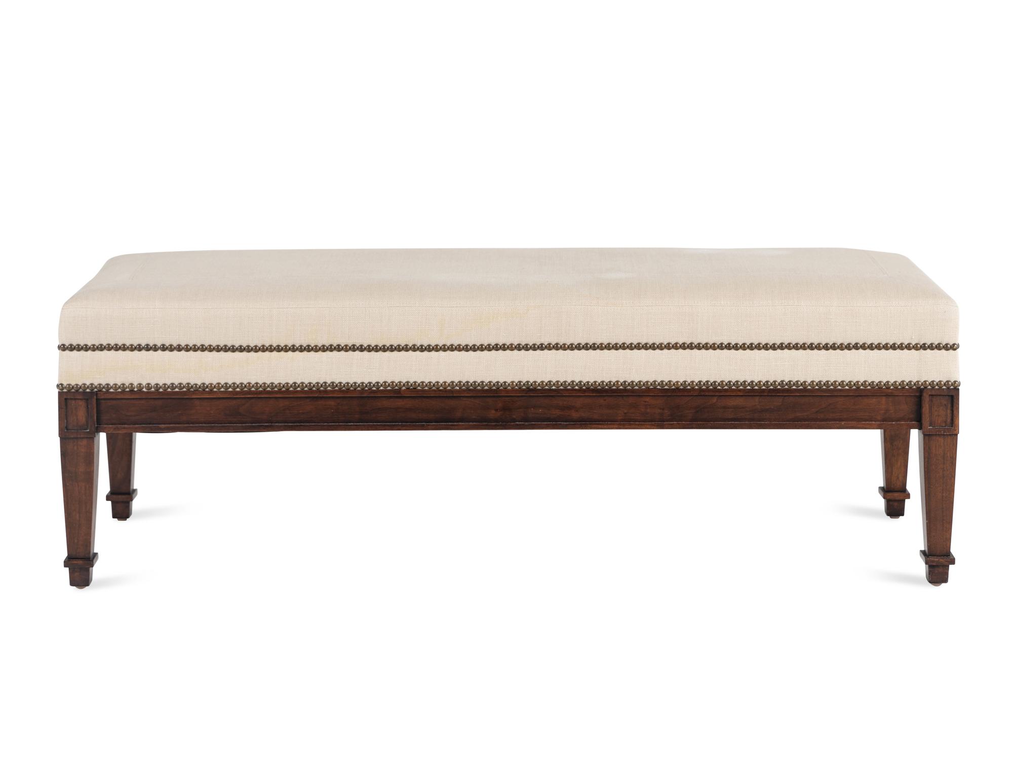 An Upholstered Mahogany Hall Bench