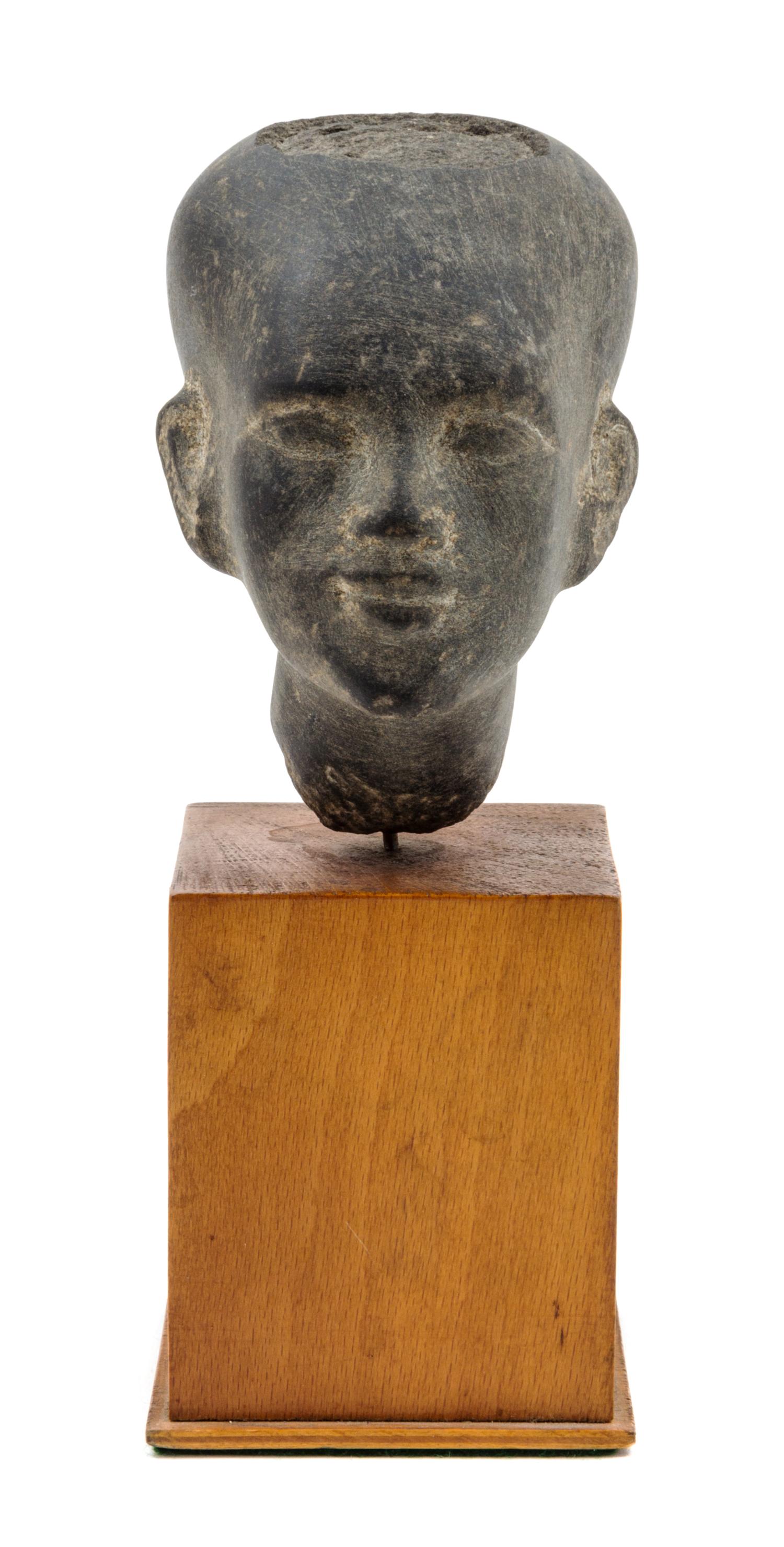 An Egyptian Stone Head of a Woman Height 4 inches.
