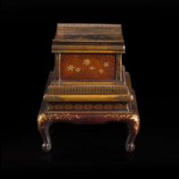 A small Japanese lacquer stand 日本漆金时绘木架 Meiji to Taisho period ?????