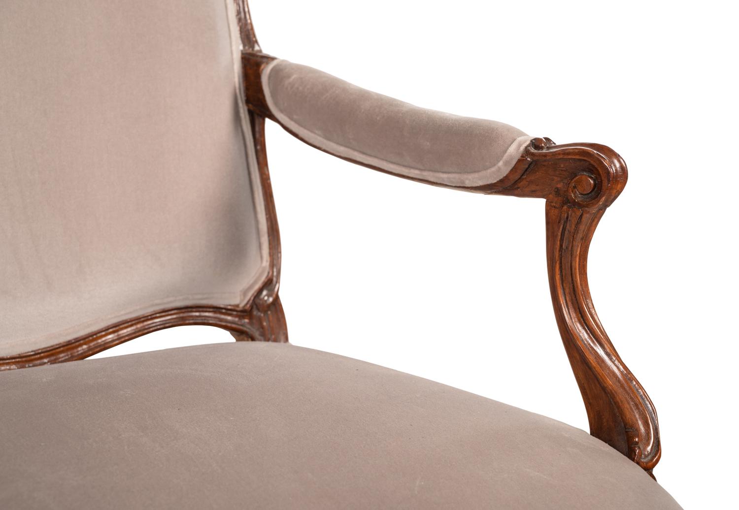 A Pair of Oversized Louis XV Carved Beechwood Fauteuils à la Reine by Louis Cresson (French, 1706-1761)