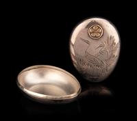 A Japanese Silver Oval Bonbonnière