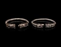 A Pair of Chinese Silver 'Dragon' Bangles