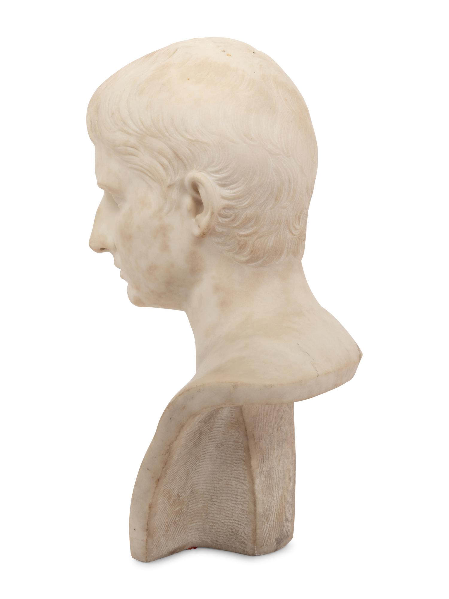 A Continental Carved Marble Bust of a Julio-Claudian Prince