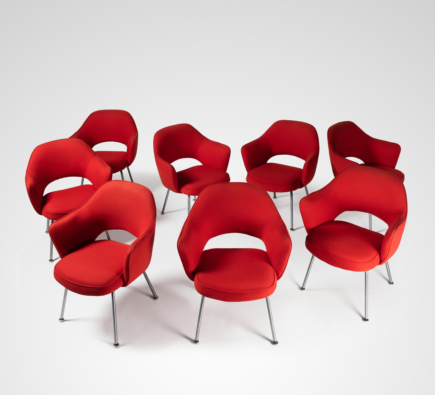 Set of Eight Executive Armchairs, Knoll, USA
