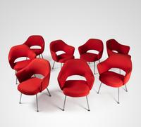 Set of Eight Executive Armchairs, Knoll, USA