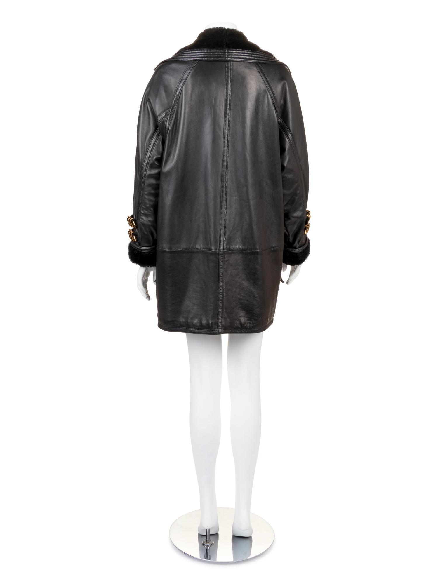 Gianni Versace Leather Coat, 1980-90s