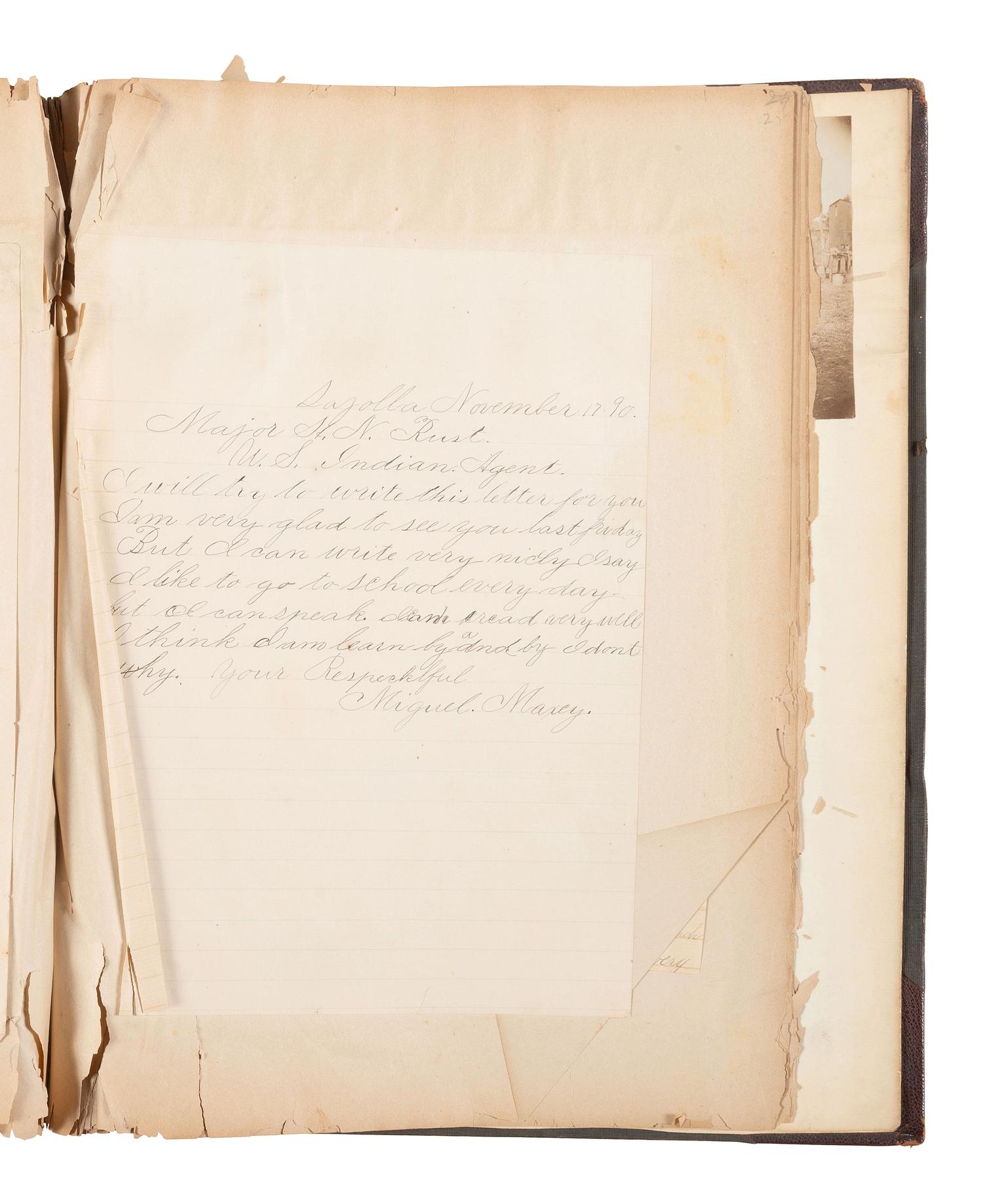 [NATIVE AMERICANS]. JUNKIN, William W. (1831-1903). A Collection of Indian Photographs and Views with Photos of a Few White Employes [ sic ] Together with Some Indian Letters and Paintings. Made by W.W. Junkin, Fairfield, Iowa. 1889-93.