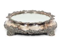 A Silver-Plate Mirrored Table Plateau