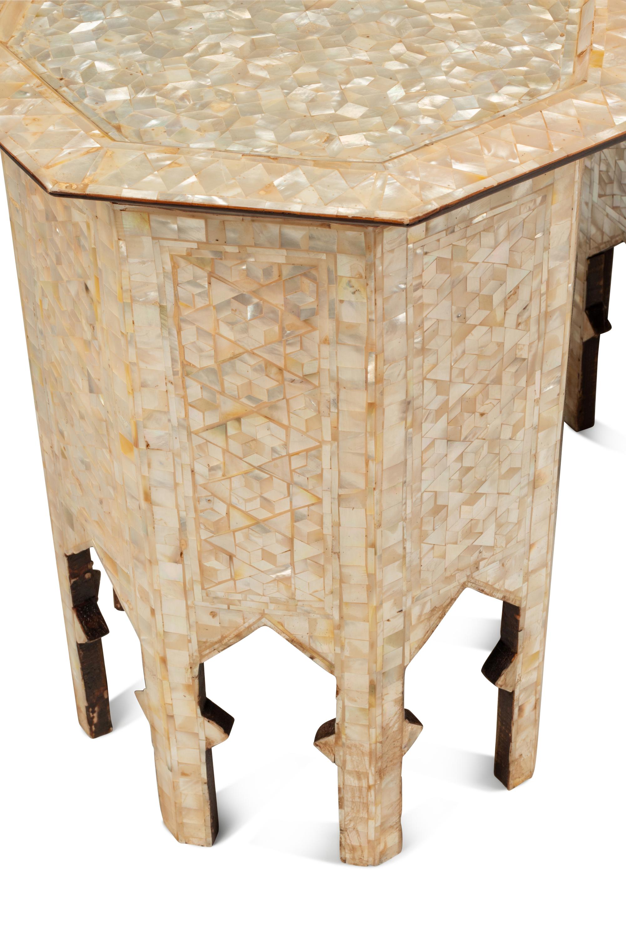 A Pair of Moorish Style Mother-of-Pearl Inlaid Side Tables