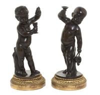 A Pair of French Gilt Bronze Figures, Height 8 1/2 inches.