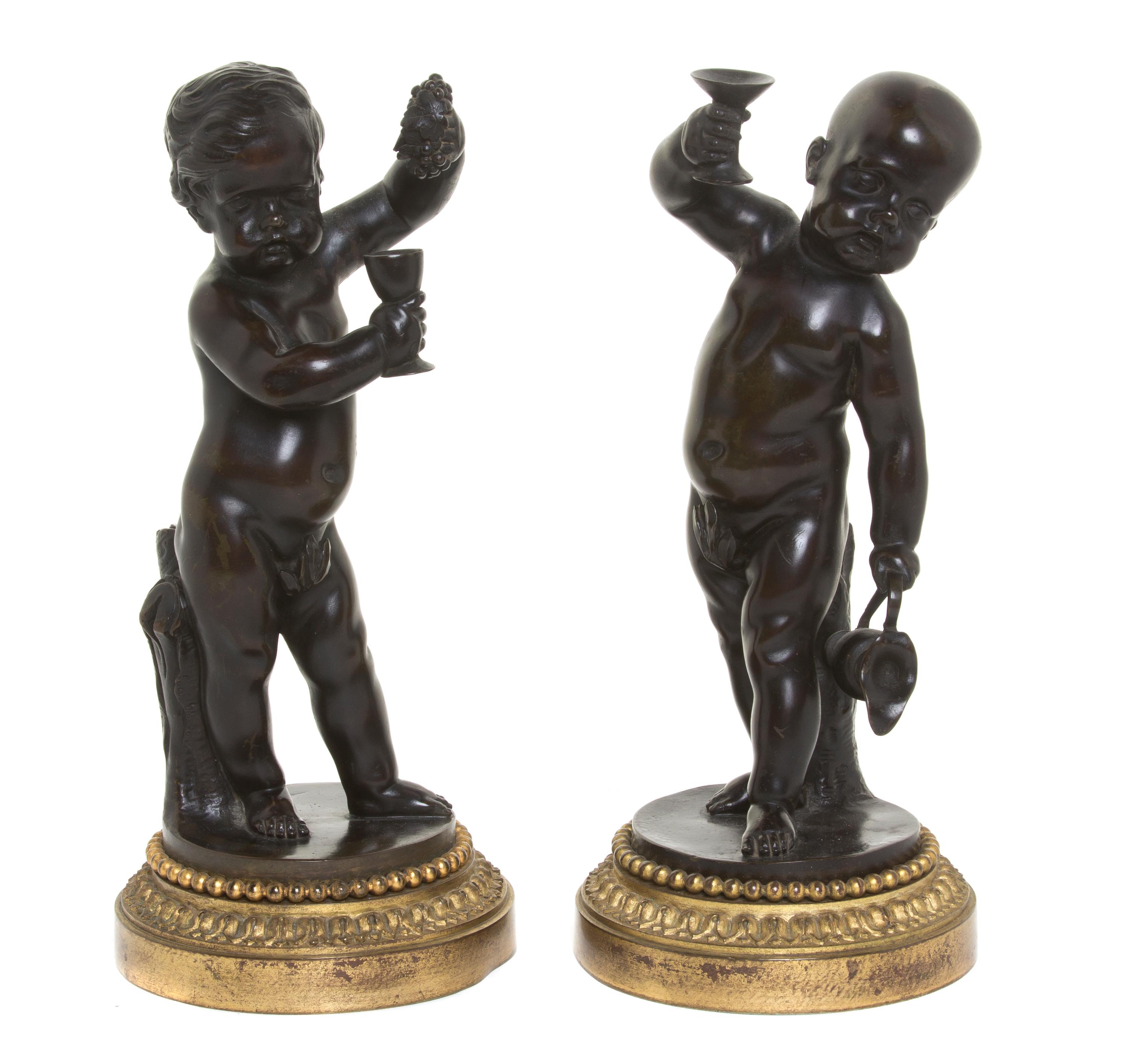 A Pair of French Gilt Bronze Figures, Height 8 1/2 inches.