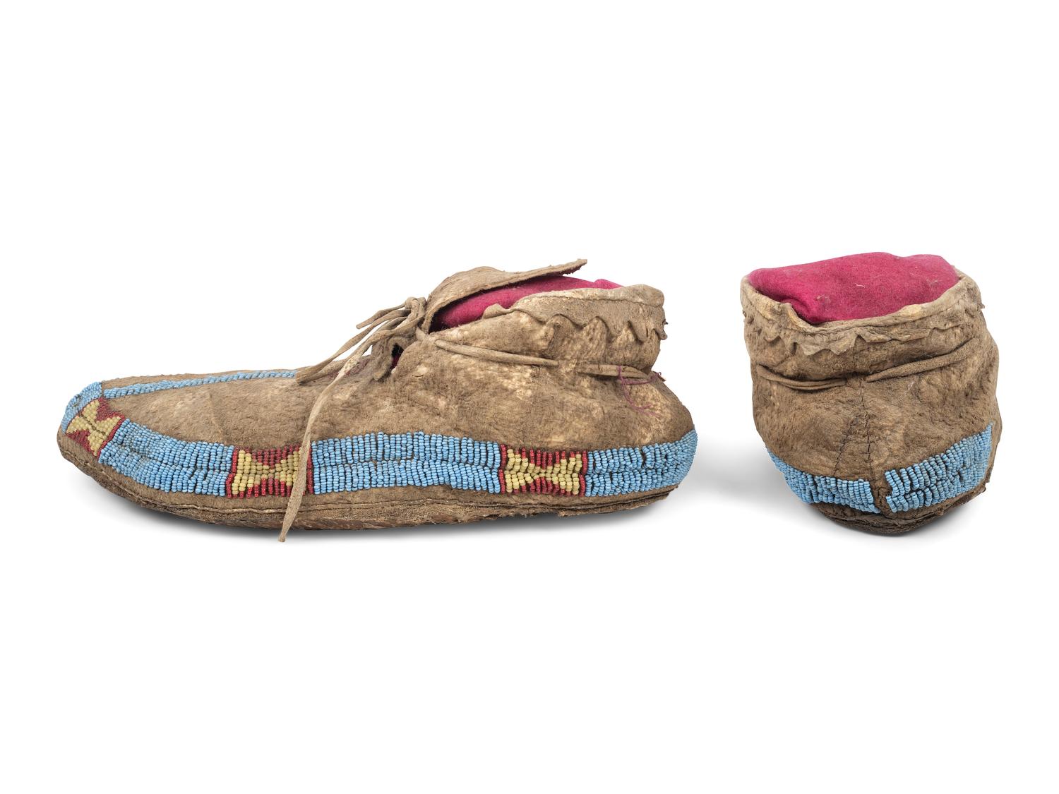 Sioux Beaded Hide Moccasins