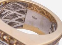 An 18K White and Yellow Gold Ring with Fancy Dark Brown-Purple, Yellow, Brown, and White Diamonds, 1.09 Carat Fancy Dark Brown-Purple Diamond GIA Certified