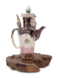 A Masonic Ceramic Pitcher