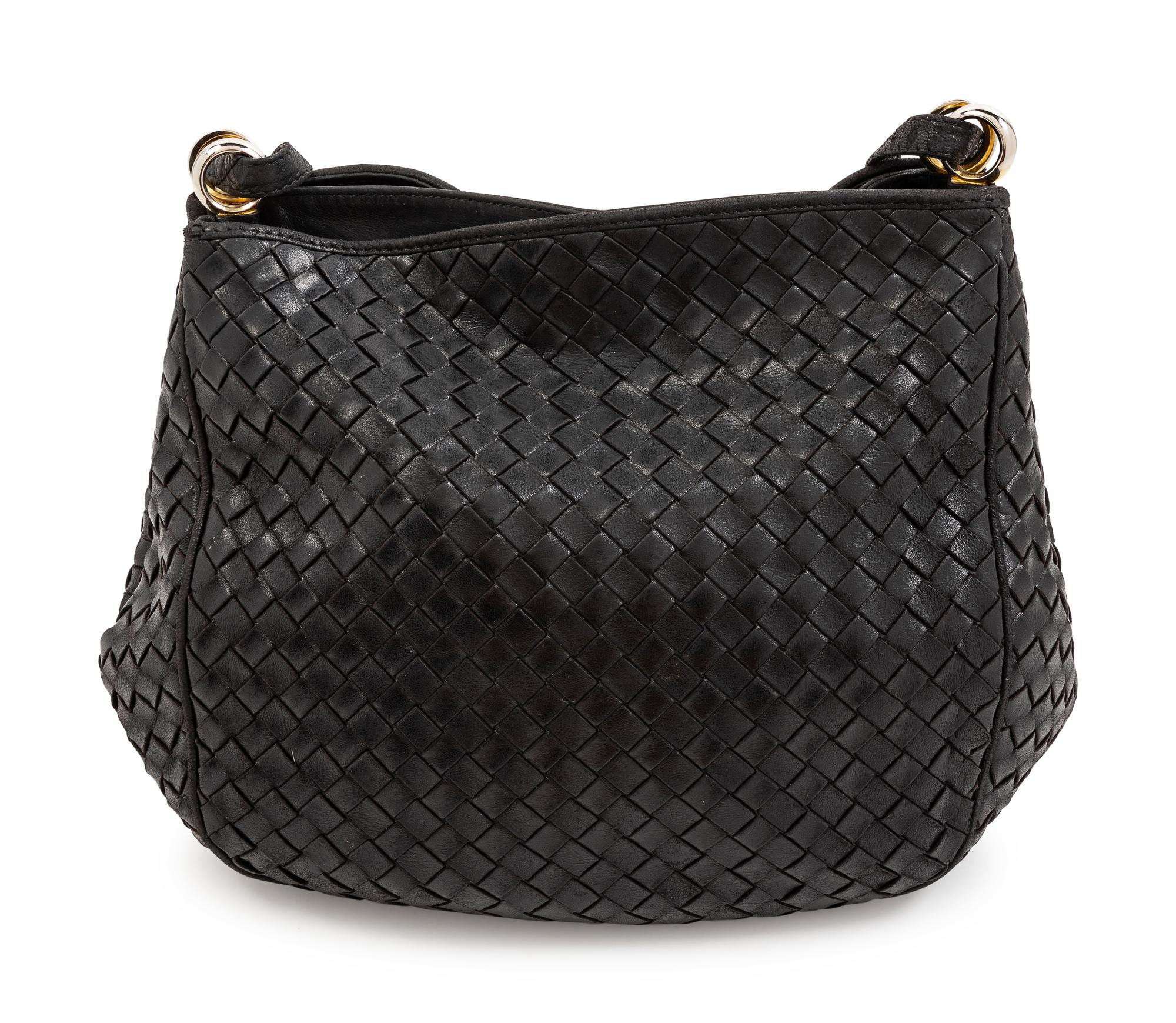 A Bottega Veneta Black Intrecciato Bag