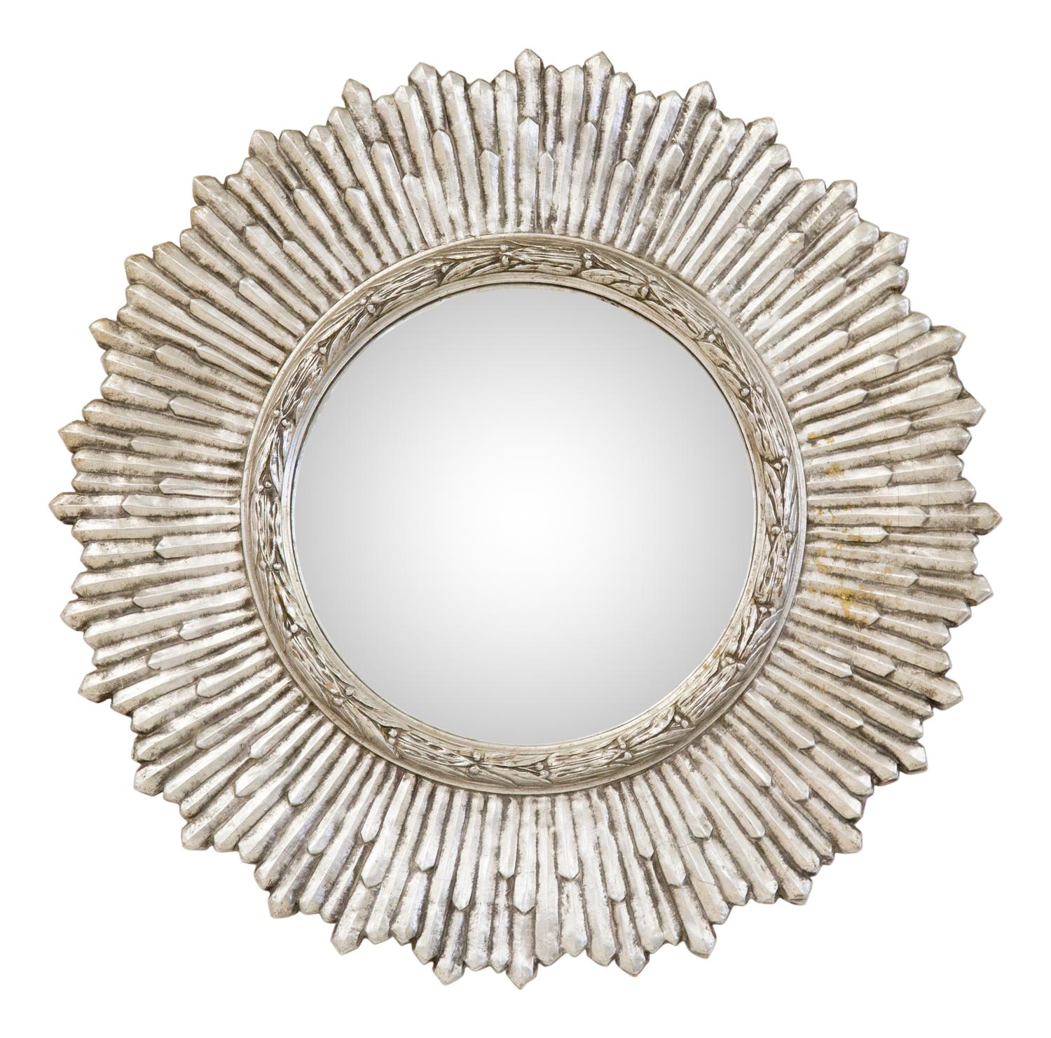 A Silver Gilt Convex Sunburst Mirror