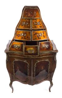 A Louis XV Style Gilt Bronze Mounted Vernis Martin Cabinet Height 69 x width 36 x depth 17 1/2 inches. — EARLY 20TH CENTURY