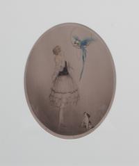 Louis Icart, (French, 1888-1950), Blue Parrot