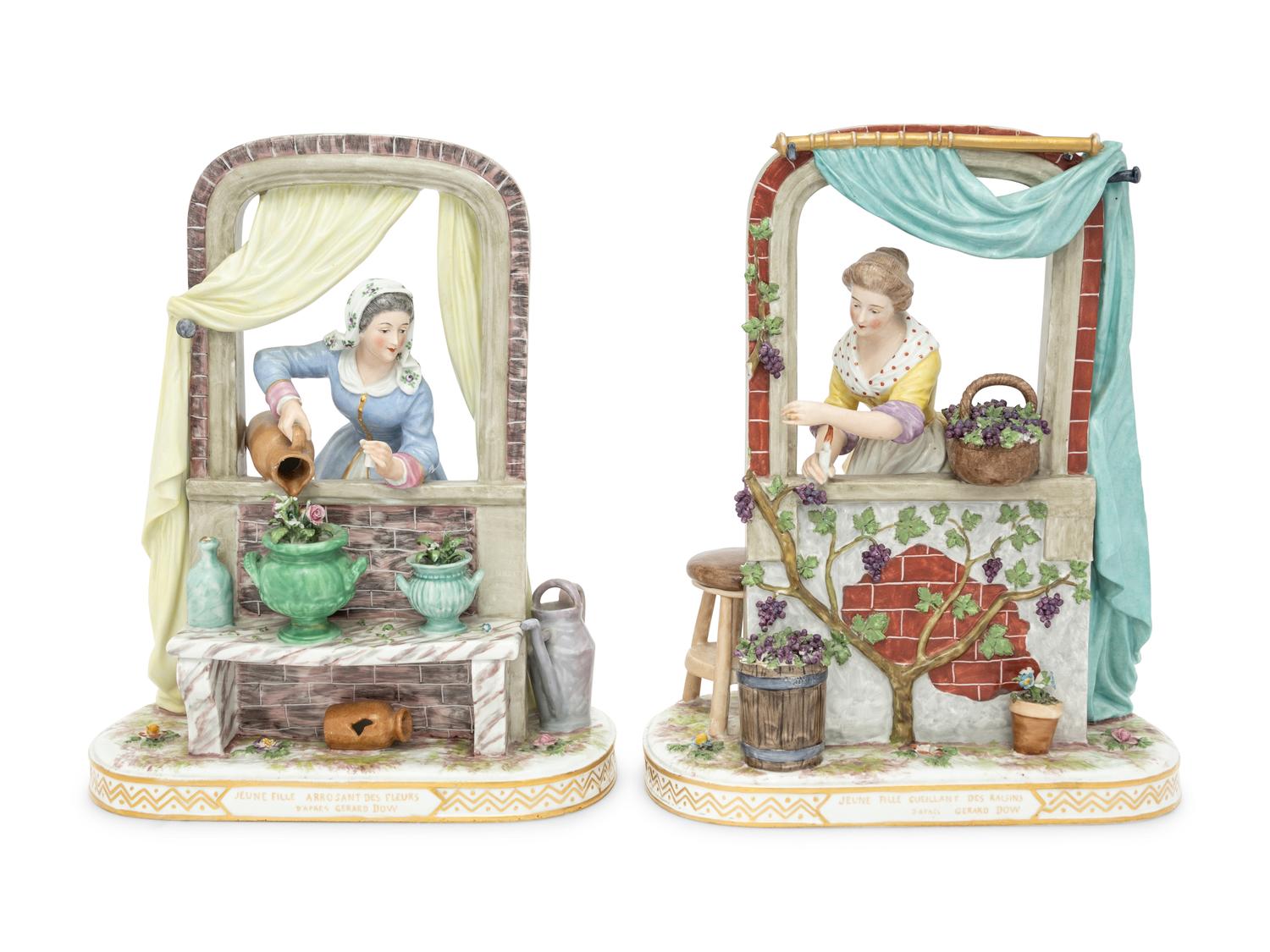 A Pair of French Porcelain Figural Groups