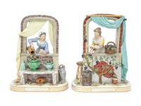A Pair of French Porcelain Figural Groups