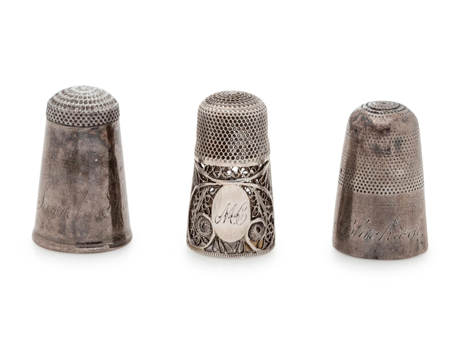 Three George III Silver Thimbles
