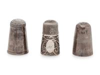 Three George III Silver Thimbles
