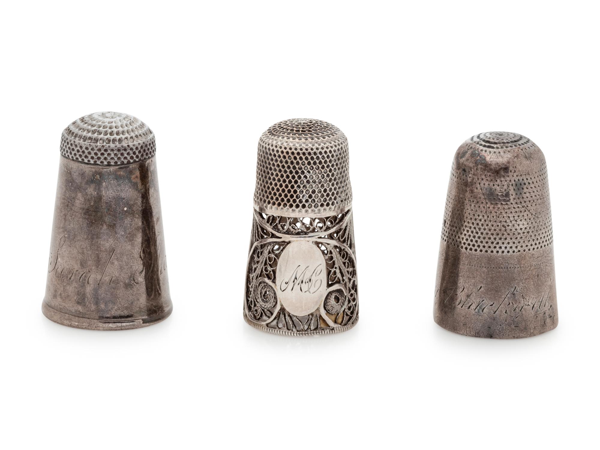 Three George III Silver Thimbles