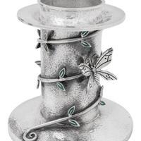 A Set of Three Mexican Silver Graduated Candlesticks