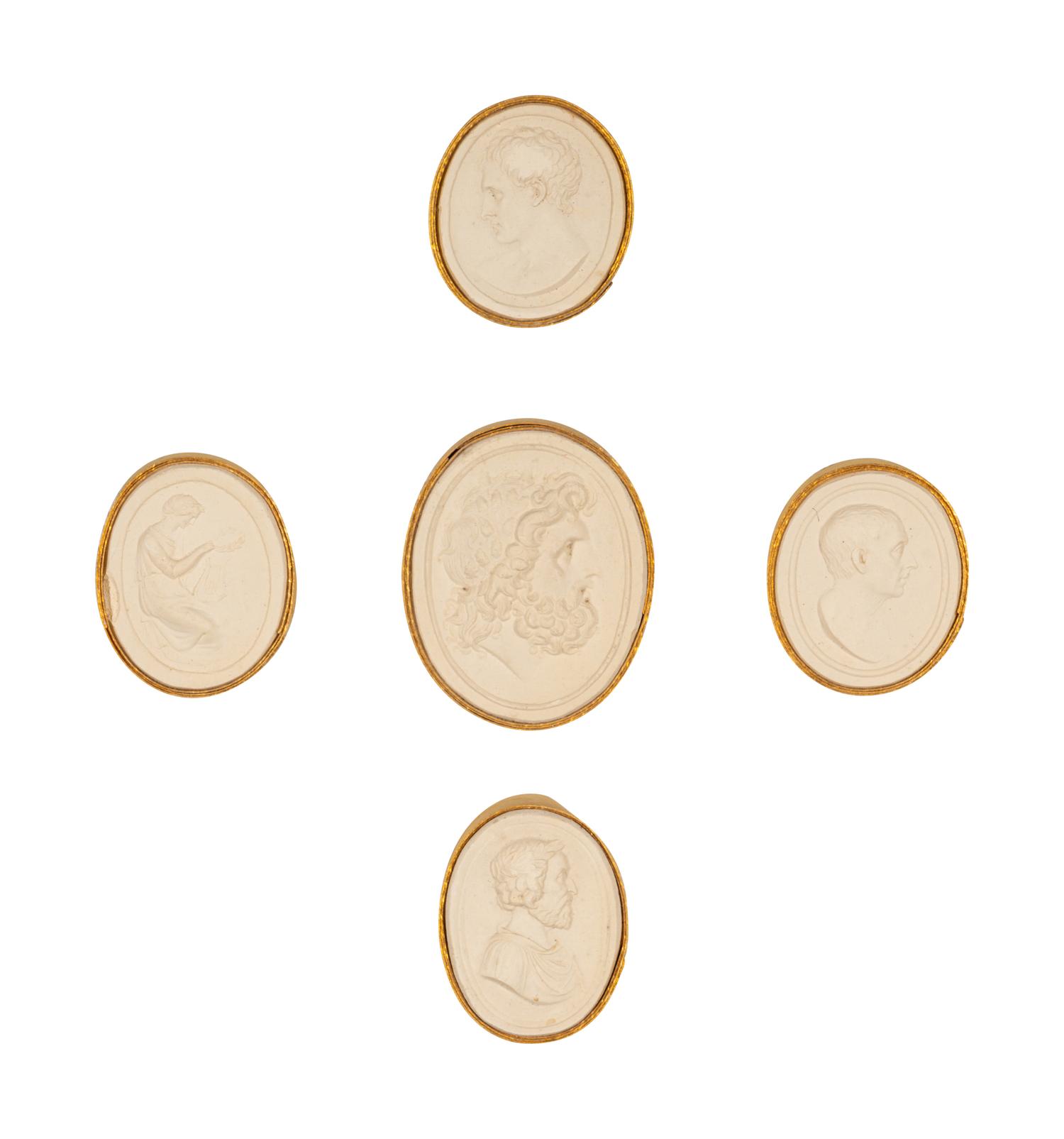 Sixteen Framed Groups of Grand Tour Plaster Intaglios