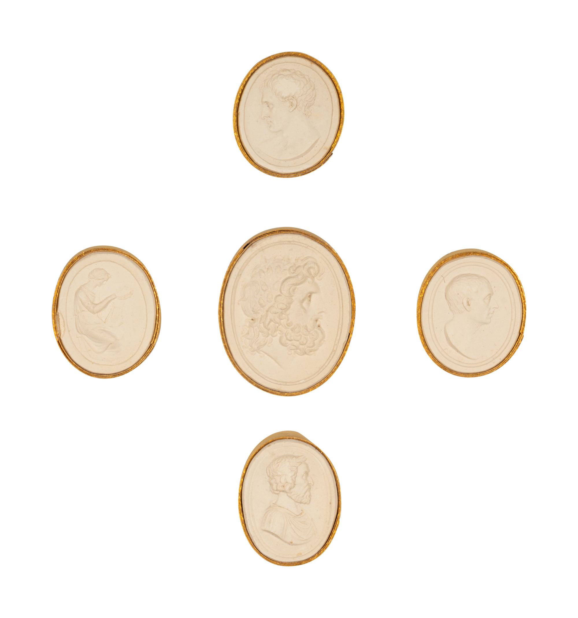 Sixteen Framed Groups of Grand Tour Plaster Intaglios