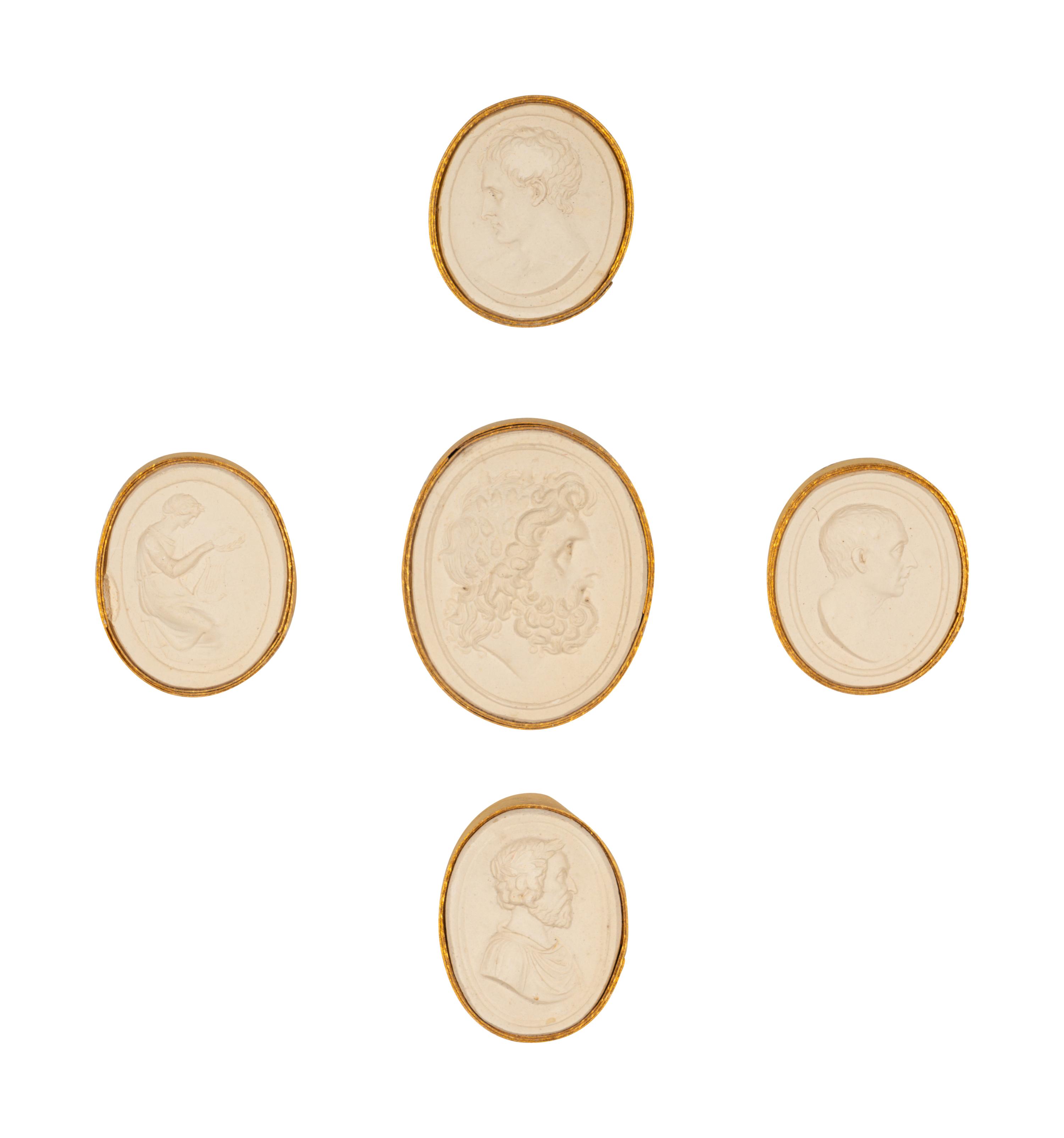 Sixteen Framed Groups of Grand Tour Plaster Intaglios
