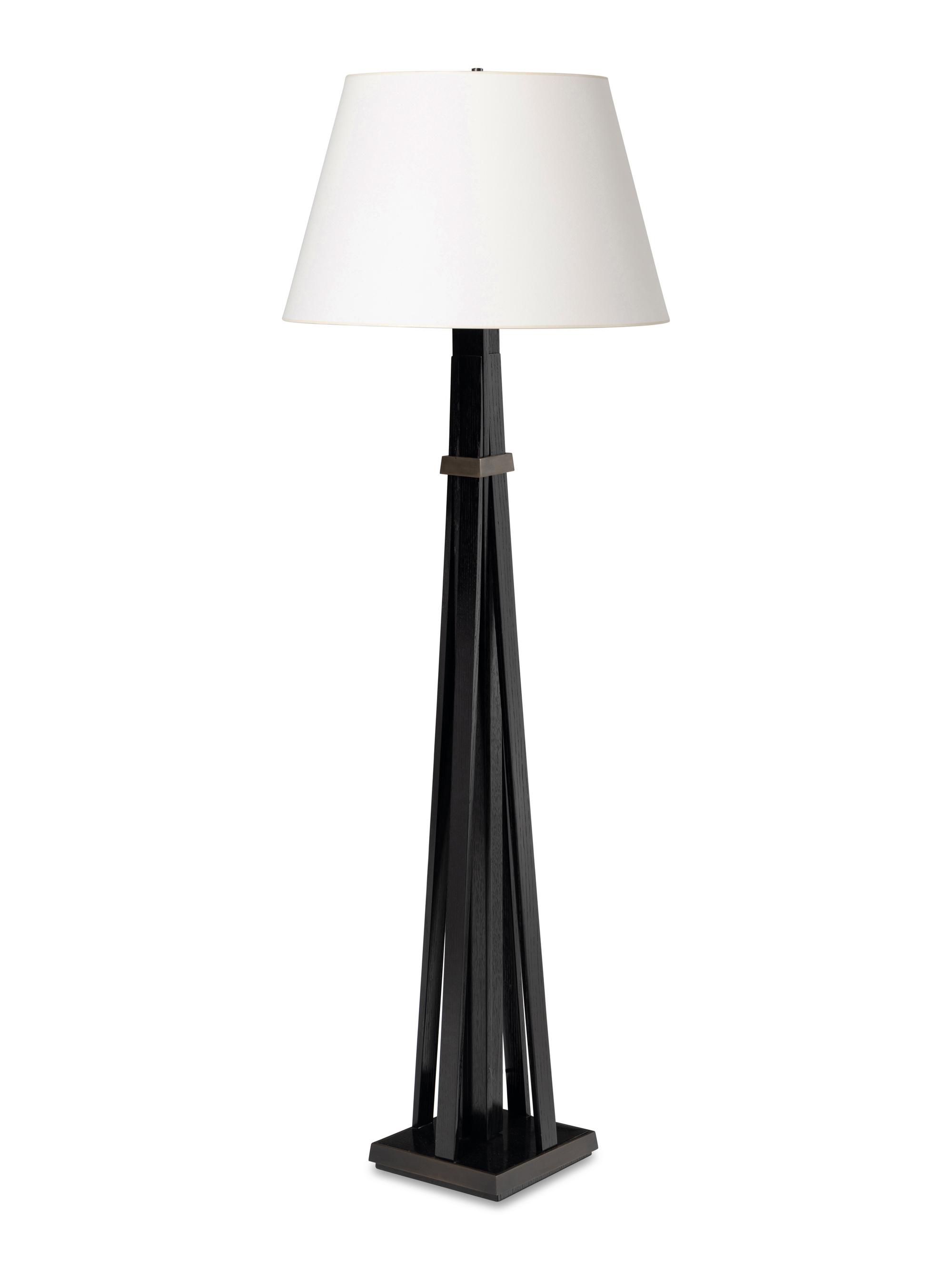 A Contemporary Ebonized Oak Floor Lamp