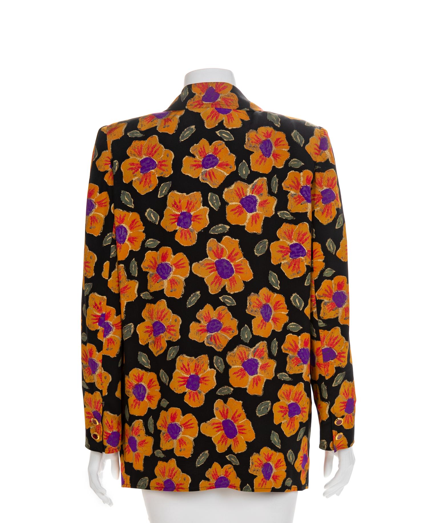 Ungaro Floral Jacket, 1980-90s Size label: 10