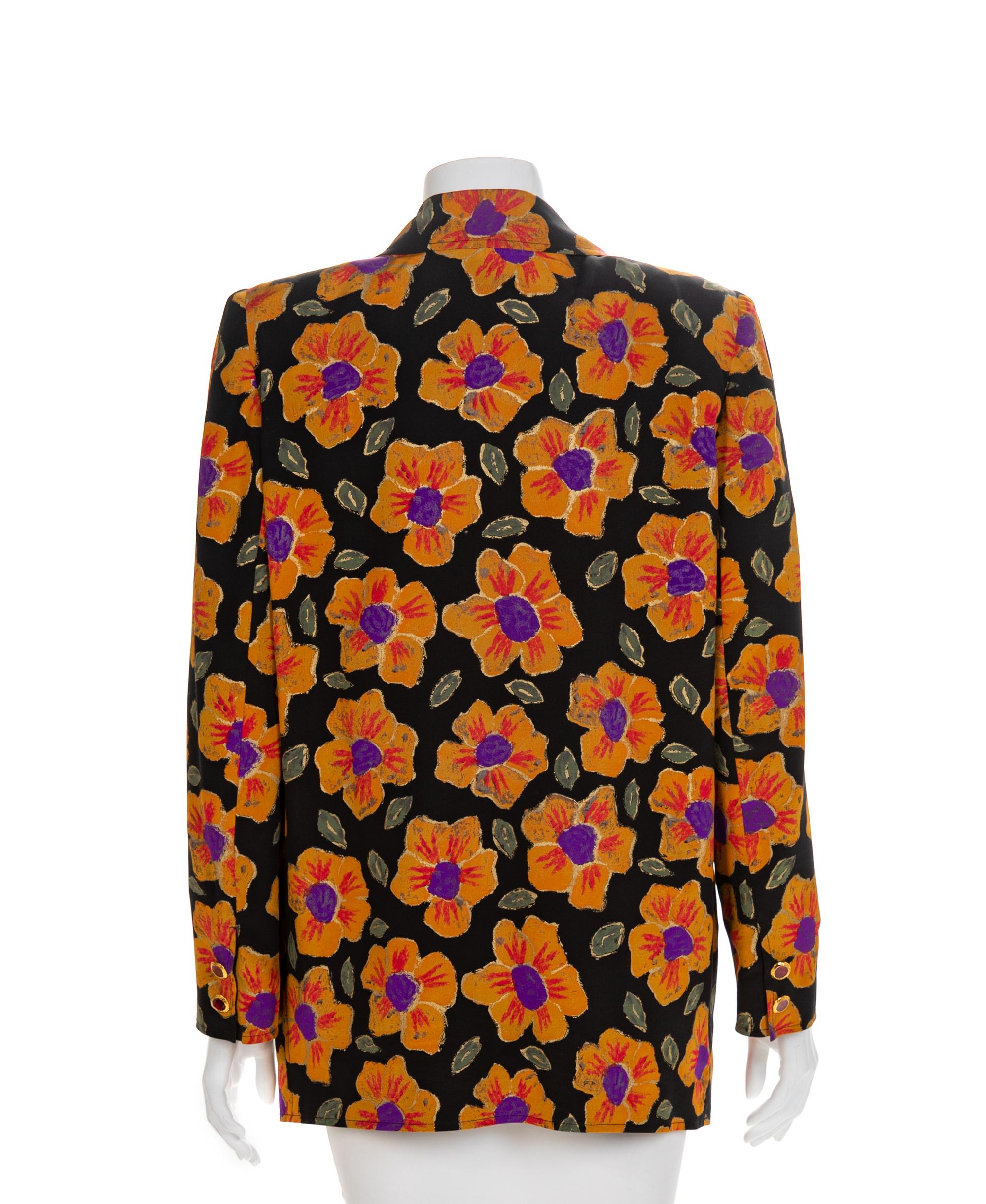 Ungaro Floral Jacket, 1980-90s Size label: 10