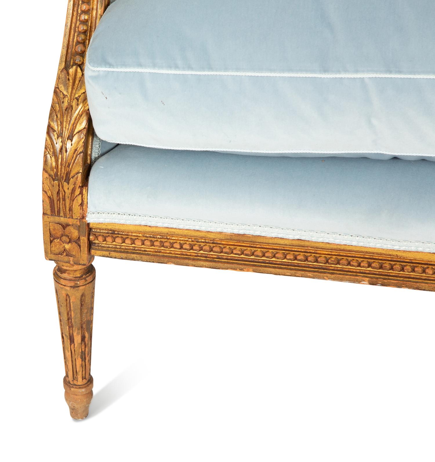 A Louis XVI Style Giltwood Canapé