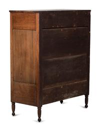 A Late Federal Paneled Walnut Tall Chest of Drawers