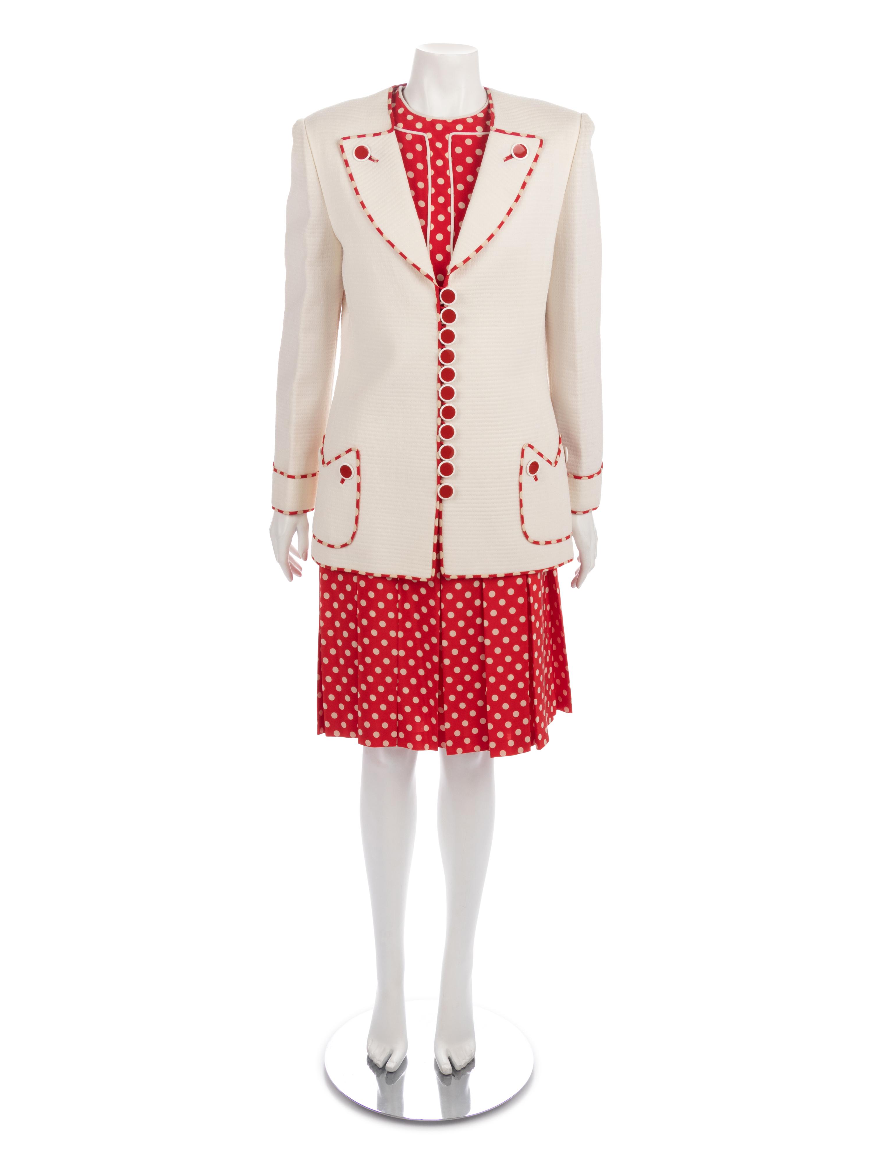 Two Suit Jacket Ensembles, 1980s: Aurora Ufolo & Oscar de la Renta