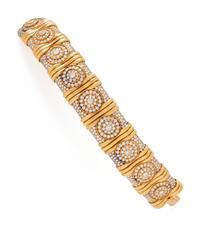 BULGARI, YELLOW GOLD AND DIAMOND BRACELET