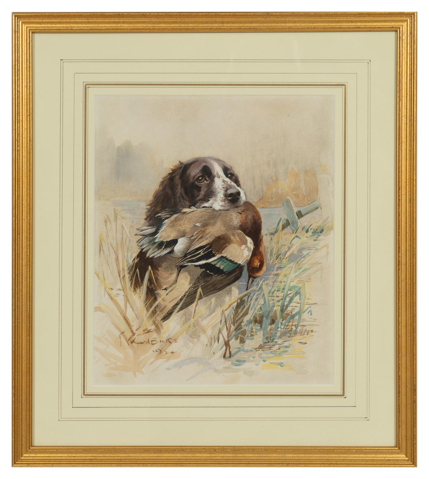 Wolferton Titus Retrieving Curlew; Retriever With Duck; Yellow Labrador With Duck (three works)