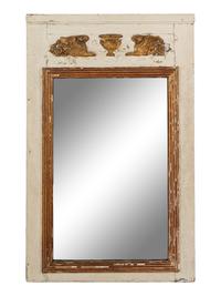 An Empire Style Painted and Parcel Gilt Mirror