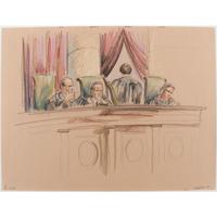 Joan Andrew, Washington Post and CNN Sketch Artist,Nine Original Sketches of Supreme Court Justices, 1981-1983