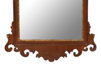 An American Chippendale Mahogany and Parcel Gilt Fret Carved Wall Mirror