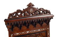 A Pair of Moorish Style Mother-of-Pearl Inlaid Walnut Armchairs