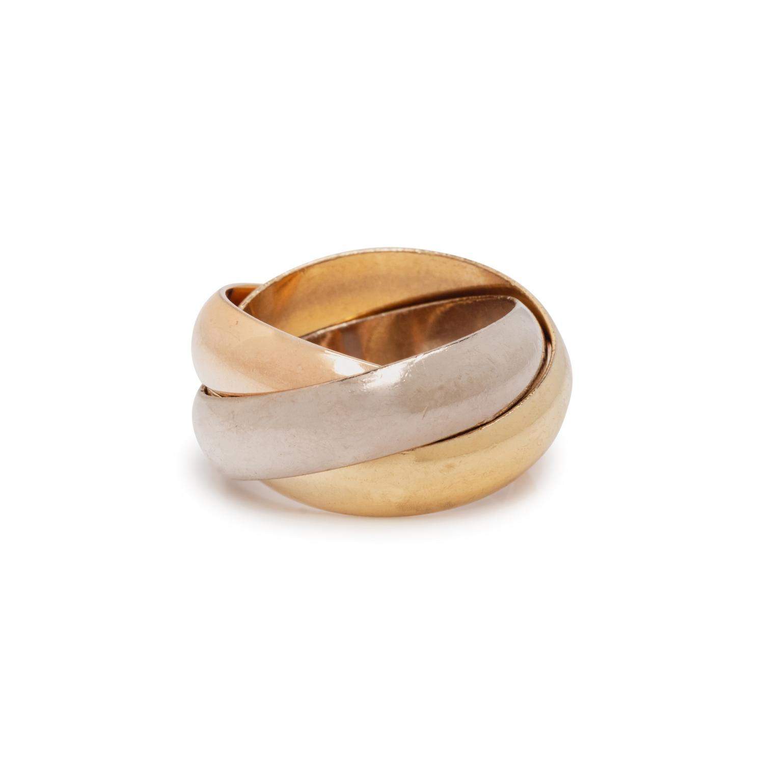 CARTIER, TRICOLOR GOLD 'TRINITY' RING