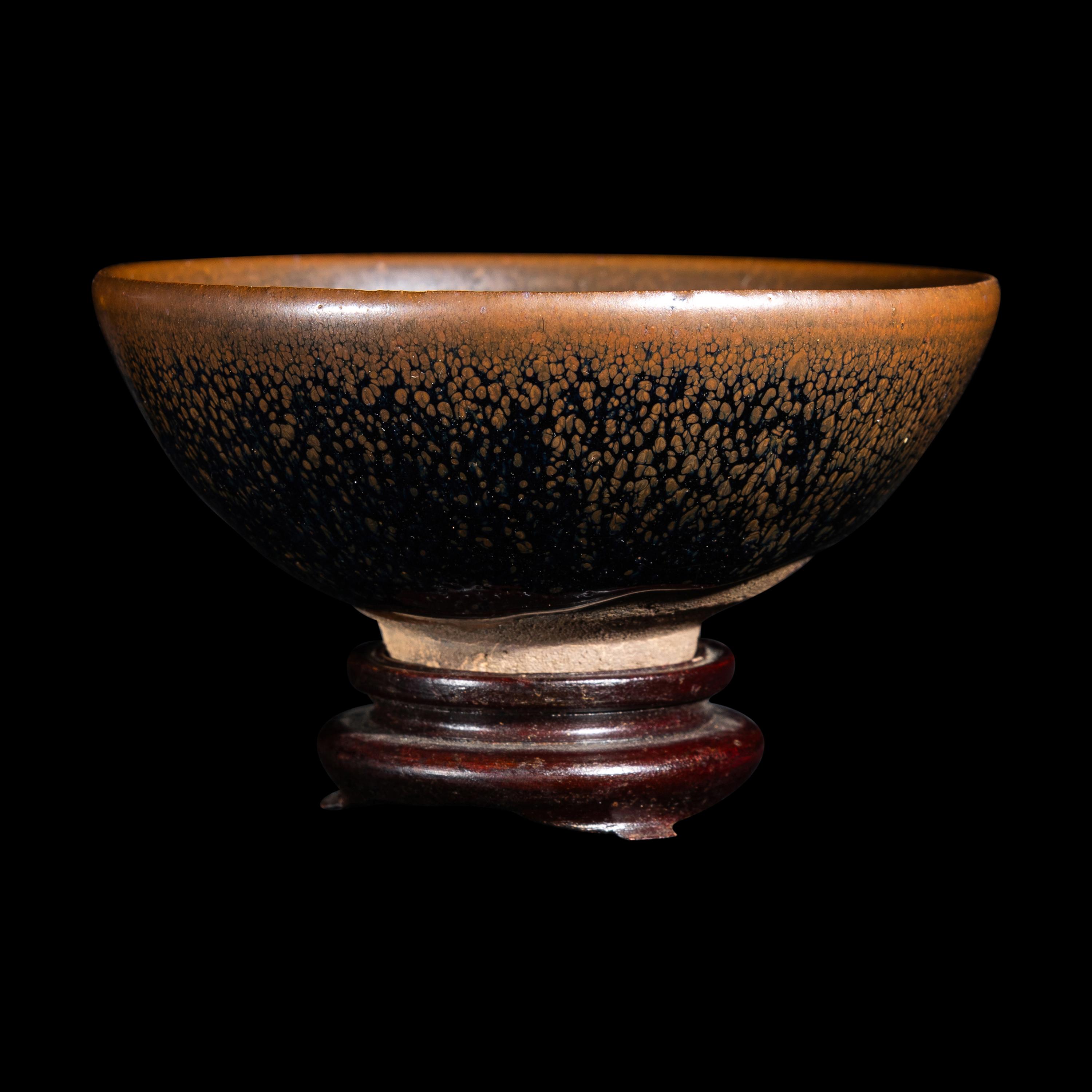 A Chinese Jian -Style 'Oil-Spot' Tea Bowl, Song Dynasty 宋 黑釉油滴碗