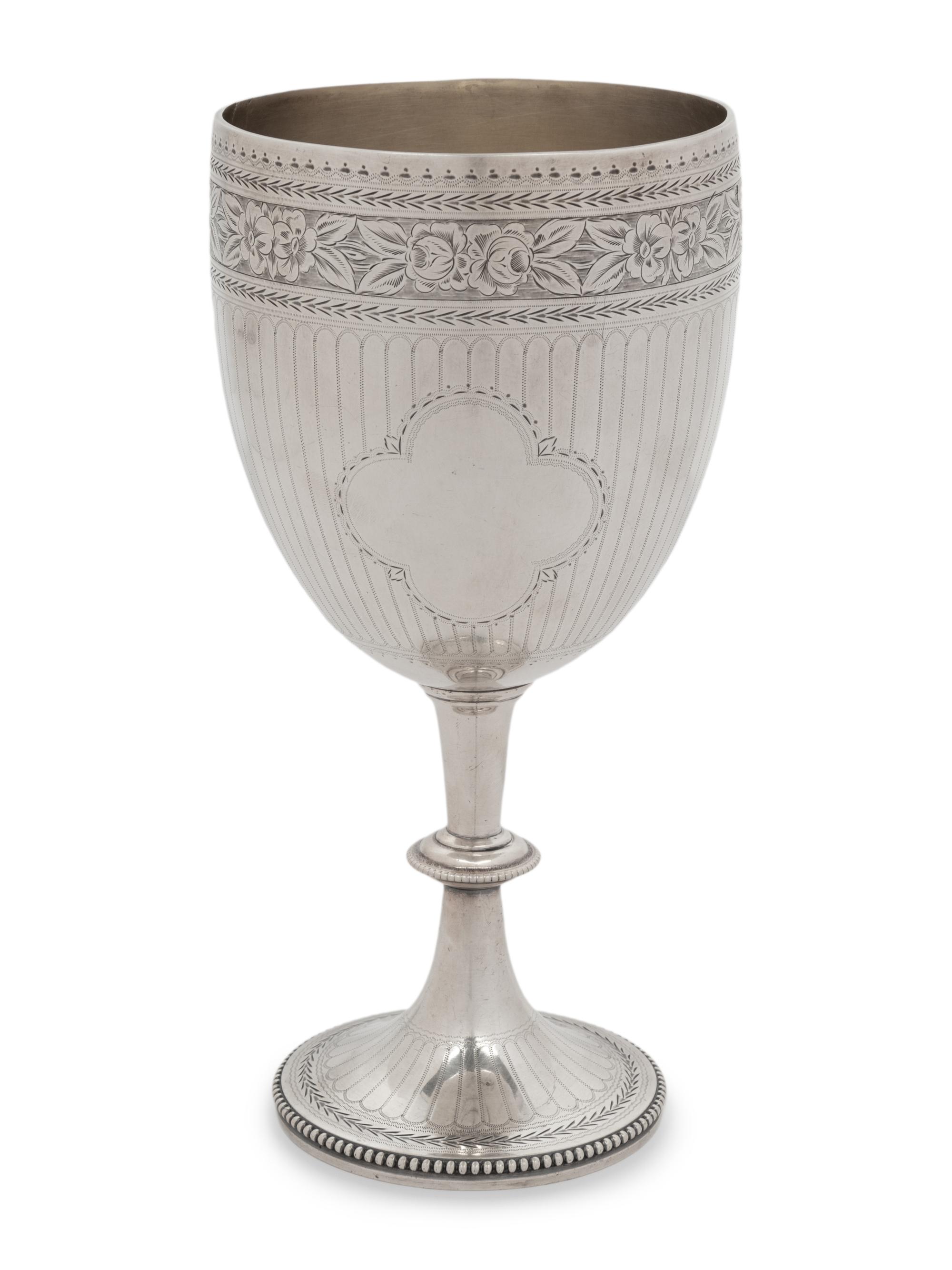 A Victorian Silver Wine Goblet