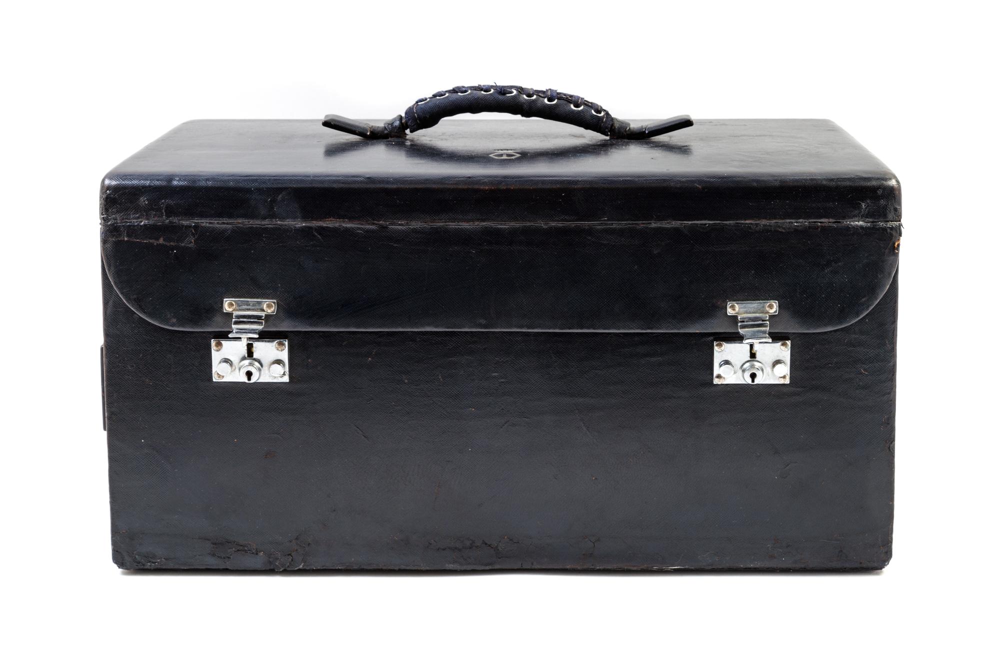 A Duchess of Windsor Goyard Travel Jewelry Case, 17" x 9" x 9".